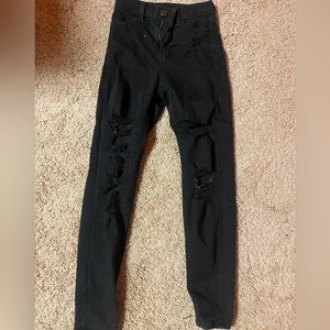 Black american eagle skinny jeans